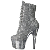 Sølv glitter 18 cm ADORE-1020G ankelstøvler damer med plateausål