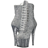 Sølv glitter 18 cm ADORE-1020G ankelstøvler damer med plateausål