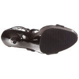 Sort 15 cm DELIGHT-698 knæhøje gladiator sandaler til damer
