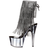 Sort 18 cm ADORE-1017RSFT ankelst�vler til damer med frynser
