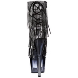 Sort 18 cm ADORE-1017RSFT ankelst�vler til damer med frynser