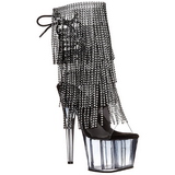 Sort 18 cm ADORE-1017RSFT ankelst�vler til damer med frynser