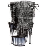 Sort 18 cm ADORE-1017RSFT ankelst�vler til damer med frynser