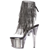 Sort 18 cm ADORE-1017SRS ankelst�vler til damer med frynser