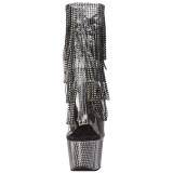 Sort 18 cm ADORE-1017SRS ankelst�vler til damer med frynser