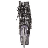 Sort 18 cm ADORE-1017SRS ankelst�vler til damer med frynser