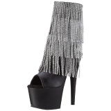 Sort 18 cm ADORE-1024RSF ankelst�vler til damer med frynser