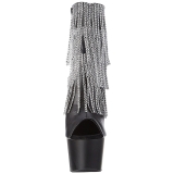 Sort 18 cm ADORE-1024RSF ankelst�vler til damer med frynser