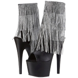 Sort 18 cm ADORE-1024RSF ankelst�vler til damer med frynser