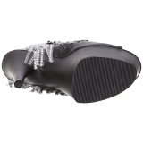Sort 18 cm ADORE-1024RSF ankelst�vler til damer med frynser