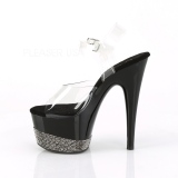Sort 18 cm ADORE-708-3 glitter h�jh�lede plateausko