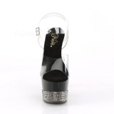 Sort 18 cm ADORE-708-3 glitter h�jh�lede plateausko