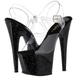 Sort 18 cm ADORE-708MG glitter plateau high heels sko