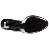 Sort 18 cm ADORE-708MG glitter plateau high heels sko