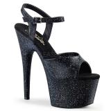 Sort 18 cm ADORE-709MMG glitter plateau high heels sko