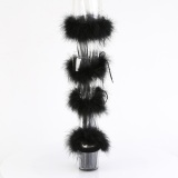 Sort 18 cm ADORE-728F pole dance h�jh�lede sandaler med fjer