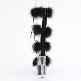 Sort 18 cm ADORE-728F pole dance h�jh�lede sandaler med fjer