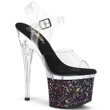 Sort 18 cm ESTEEM-708LG glitter h�jh�lede plateausko