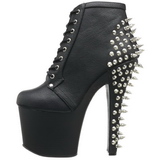 Sort 18 cm FEARLESS-700-28 ankelst�vler damer med plateaus�l