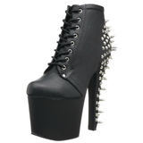 Sort 18 cm FEARLESS-700-28 ankelst�vler damer med plateaus�l