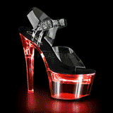 Sort 18 cm FLASHDANCE-708 stripper sandaler poledance sko LED p�re