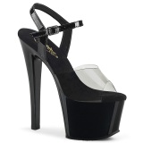 Sort 18 cm Pleaser SKY-308-1 plateau high heels sko damer