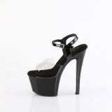 Sort 18 cm Pleaser SKY-308-1 plateau high heels sko damer
