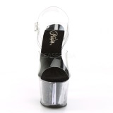 Sort 18 cm SKY-308G-T glitter plateau sandaler sko