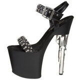 Sort 19 cm BONDGIRL-712 plateau sko med pistol h�le