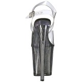 Sort 20 cm FLAMINGO-808SRS H�jh�lede Sandaler Strass Plateau
