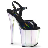 Sort 20 cm FLAMINGO-809HT Hologram plateau high heels sko