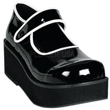 Sort 6 cm SPRITE-01 lolita sko gothic plateausko med tykke såler