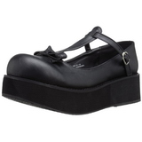 Sort 6 cm SPRITE-03 lolita sko gothic plateausko med tykke sler
