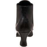 Sort 7 cm VICTORIAN-35 Dame Ankel St�vler med Sn�reb�nd