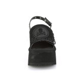 Sort 9 cm DemoniaCult FUNN-32 lolita emo sandaler med plateau