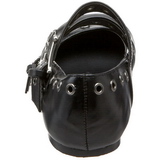 Sort DAISY-03 gothic ballerina sko med flade hæle