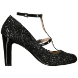 Sort Glimmer 10 cm QUEEN-01 store st�rrelser pumps sko