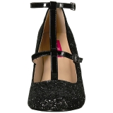 Sort Glimmer 10 cm QUEEN-01 store st�rrelser pumps sko