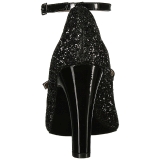 Sort Glimmer 10 cm QUEEN-01 store st�rrelser pumps sko