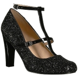 Sort Glimmer 10 cm QUEEN-01 store st�rrelser pumps sko
