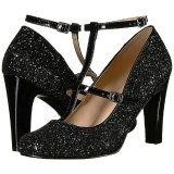Sort Glimmer 10 cm QUEEN-01 store st�rrelser pumps sko