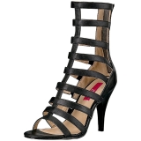 Sort Kunstl�der 10 cm DREAM-438 store st�rrelser ankelst�vler dame