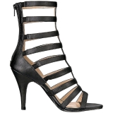 Sort Kunstl�der 10 cm DREAM-438 store st�rrelser ankelst�vler dame