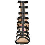 Sort Kunstl�der 10 cm DREAM-438 store st�rrelser ankelst�vler dame