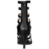 Sort Kunstl�der 10 cm DREAM-438 store st�rrelser ankelst�vler dame