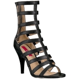 Sort Kunstl�der 10 cm DREAM-438 store st�rrelser ankelst�vler dame