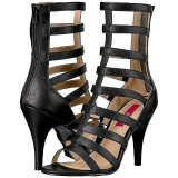 Sort Kunstl�der 10 cm DREAM-438 store st�rrelser ankelst�vler dame