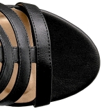 Sort Kunstl�der 10 cm DREAM-438 store st�rrelser ankelst�vler dame