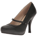 Sort Kunstl�der 11,5 cm PINUP-01 store st�rrelser pumps sko