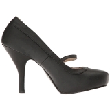 Sort Kunstl�der 11,5 cm PINUP-01 store st�rrelser pumps sko